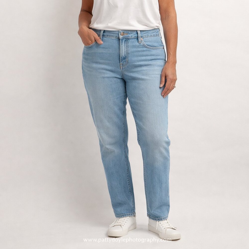 Lands’ End Light Wash Straight Leg Jeans Women’s Size 12 NWT